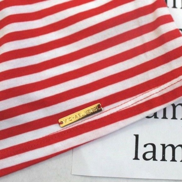 Michael Kors Striped Off-Shoulder Peasant Blouse Size Large - Picture 4 of 8